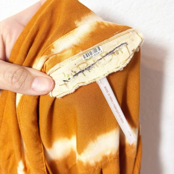 JEN'S PIRATE BOOTY TIE-DYE ORANGE WHITE WOMEN TIE UP MINI DRESS SIZE LARGE - Picture 5 of 6